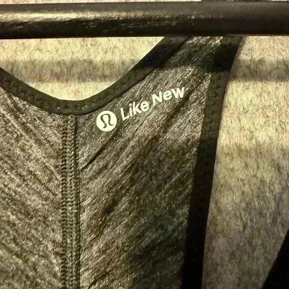 Lululemon Sz 4 What The Sport Ruched Racerback Singlet Tank Top Gray/Black - Picture 2 of 4